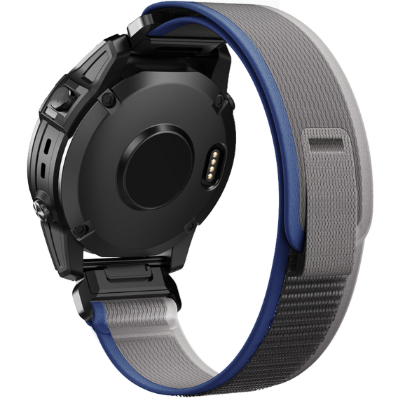 Нейлоновий ремінець до Garmin Fenix 22mm, Grey / Blue