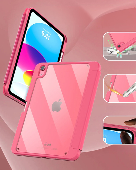 Чехол для iPad 11" 2025 A16 (11 gen.) / iPad 10.9" 2022 (10 gen.), Smartcase Hybrid, с местом для стилуса, розовый
