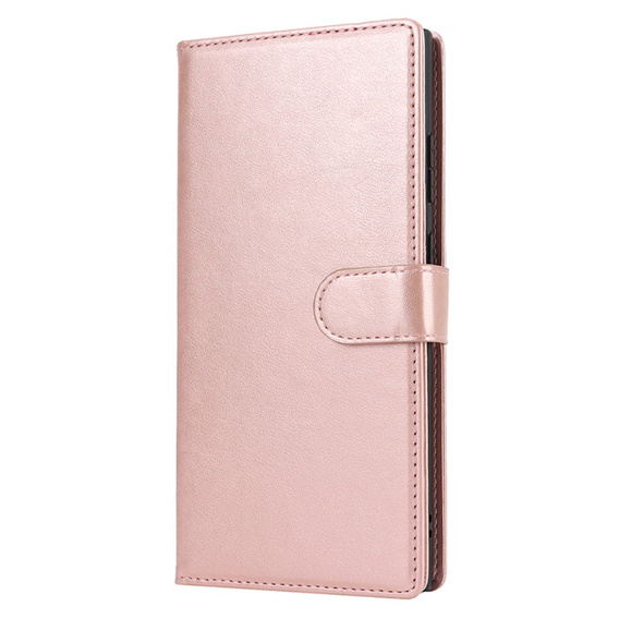 Чехол с откидной крышкой для Samsung Galaxy S23 Ultra, бумажник, для MagSafe, розовый rose gold