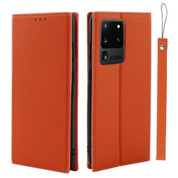 Шкіряний чохол для Samsung Galaxy S20 Ultra, ERBORD Grain Leather, помаранчевий