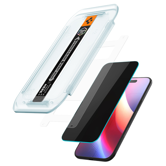 Закаленное стекло Spigen Glas.TR "EZ FIT" с защитой от посторонних глаз HD для iPhone Air (2 шт.)