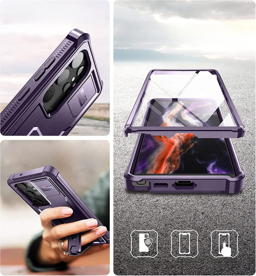 Броньований чохол для Samsung Galaxy S23 Ultra, Dexnor Full Body (Two Frames), фіолетовий