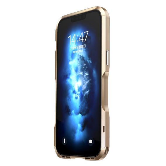 Чохол LUPHIE для iPhone 14 Plus, Armor Bumper, золотий