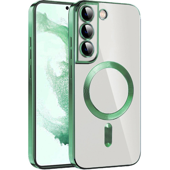 Чехол для Samsung Galaxy S22, Electro MagSafe, зелёный + стекло для экрана