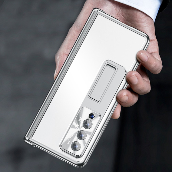 Чехол со стеклом для Samsung Galaxy Z Fold 4 5G, Premium Alloy, Silver