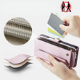Чехол CASEME для Samsung Galaxy Z Fold6 5G, RFID Leather Wallet, с плечевым ремнем, розовый