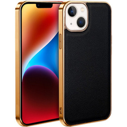 Чехол до iPhone 14 Plus, Cowhide Leather, чёрный