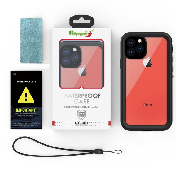 Водонепроникний чохол IP68 для iPhone 11 Pro, Redpepper Dot+, чорний