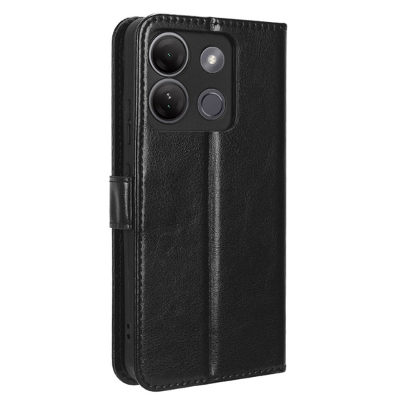 Откидной чехол для Infinix Smart 7 HD 4G, Crazy Horse Wallet, чёрный