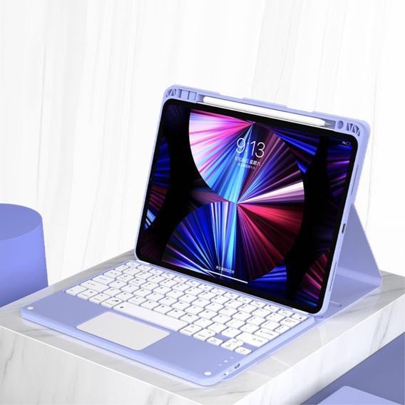Чехол + клавиатура iPad Air 10.9 4 2020 / 5 2022, Touchpad, фиолетовый