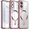 Чохол для Samsung Galaxy S25 Edge, Electro MagSafe, рожевий rose gold + Скло на екран