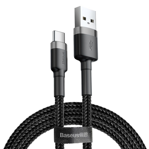 BASEUS Cafule Кабель Type-C 2A 3M - Grey/Black