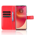 Откидной чехол для Motorola Edge 50 Fusion 5G, Crazy Horse Wallet, красный