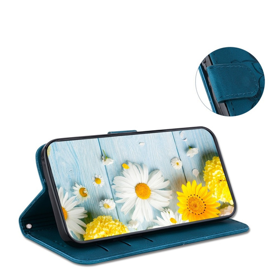 Откидной чехол для Oppo A60, Lily Flower, темно-синий