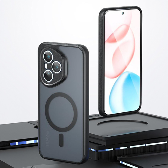 Чохол для Honor 400 Pro 5G, для MagSafe, ERBORD Matt Case, чорний + захисне скло