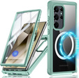 Чехол для Samsung Galaxy S24 Ultra, Shockproof, с пленкой на экран, для MagSafe, зелёный