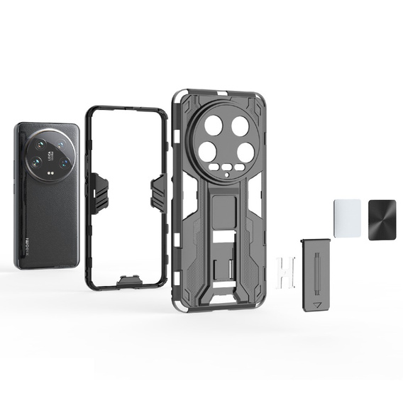 Чехол для Xiaomi 14 Ultra, Military kickstand, чёрный