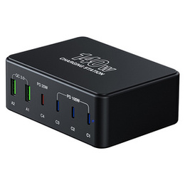 Зарядна станція ERBORD 140 Вт 4x USB-C + 2x USB-A, чорна