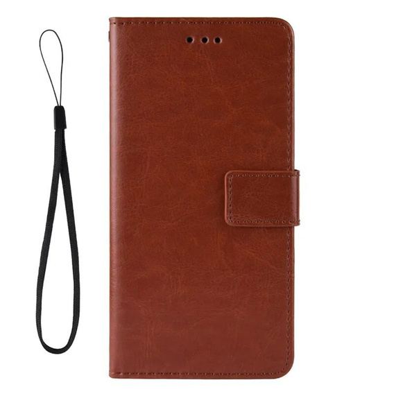 Откидной чехол для Xiaomi Poco F6 Pro, Crazy Horse Wallet, коричневый