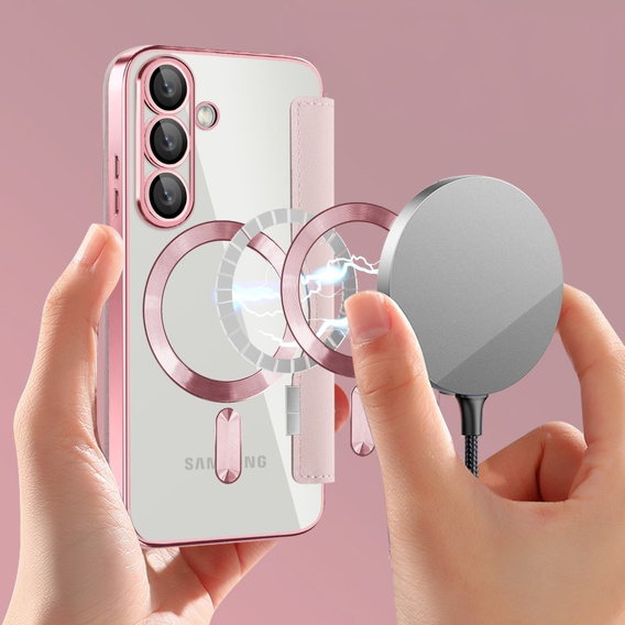 Чохол-книжка для Samsung Galaxy S25+ Plus, RFID Wallet MagSafe CamShield, рожевий