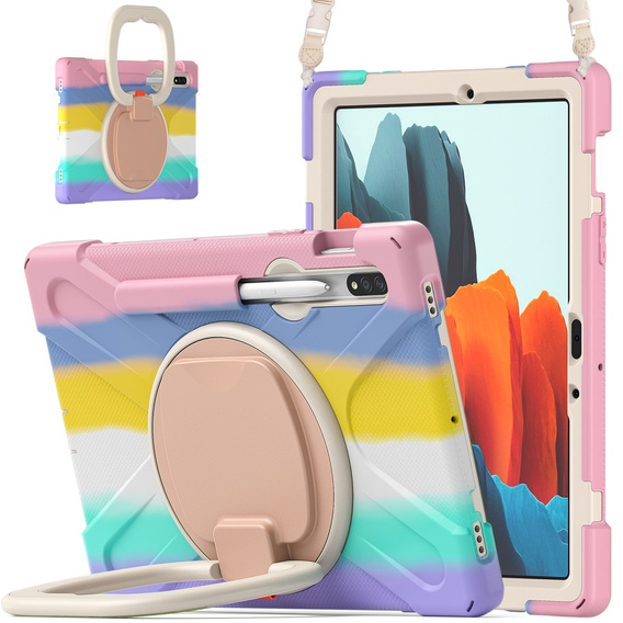 Чехол для Samsung Galaxy Tab S10 Lite / S10 FE / S9 FE / S9 / S8 / Tab S7, бронированный вращающийся на 360, цветной