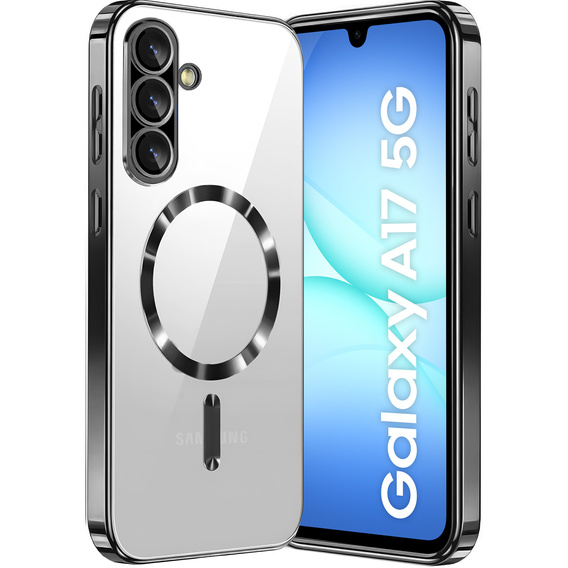 Чехол для Samsung Galaxy A17 5G, Electro MagSafe, прозрачный с черными боками