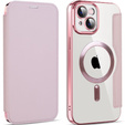 Чохол-книжка для iPhone 14, RFID Wallet MagSafe CamShield, рожевий