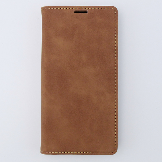 Чехол для iPhone 15, ERBORD Vintage, бумажник с клапаном, коричневый