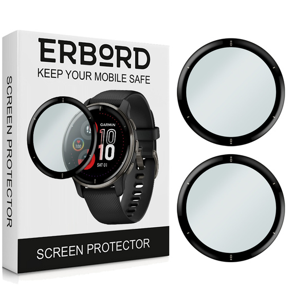 2x Гібридне скло ERBORD для Garmin Venu 2 Plus
