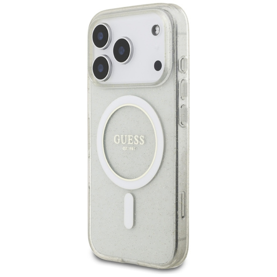 Чехол Guess IML Glitter Pearl Strap MagSafe для iPhone 17 Pro Max