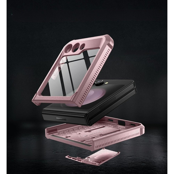 Броньований чохол для Samsung Galaxy Z Flip 5 5G, Dexnor Clip Holder, рожевий