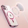 Чохол для iPhone 12, Electro MagSafe, рожевий + Скло на екран