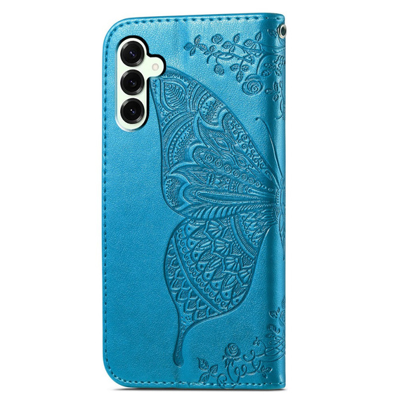 Откидной чехол для Samsung Galaxy S25 FE, Butterfly, синий
