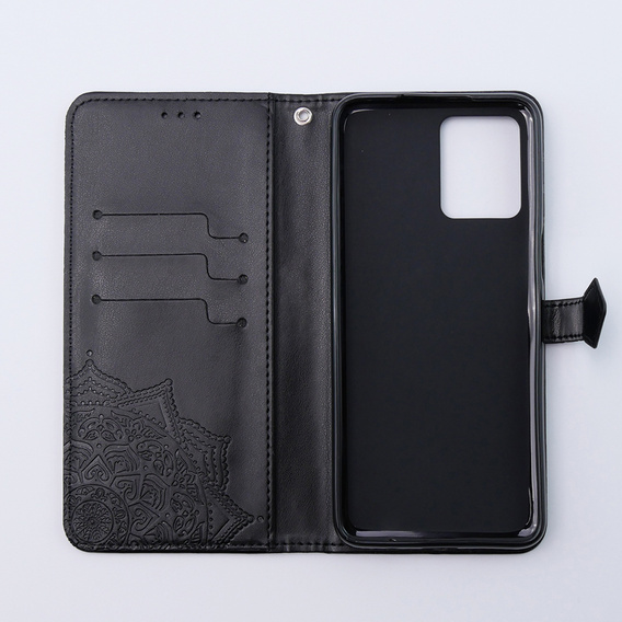 Чохол-книжка для Motorola Moto G54 5G, Mandala, чорний