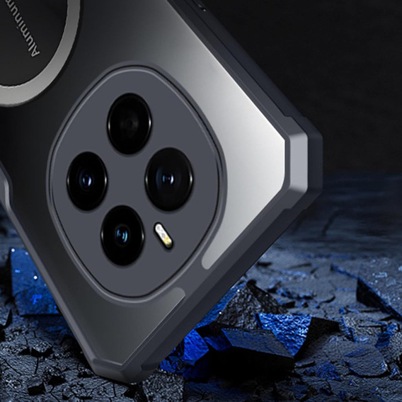 Чохол для Honor Magic 7 Pro, з магнітною пластиною, прозорий / чорний