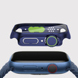 2в1 чехол и защитное стекло для часов Apple Watch 6/5/4/SE 44MM, Dark Blue/Green