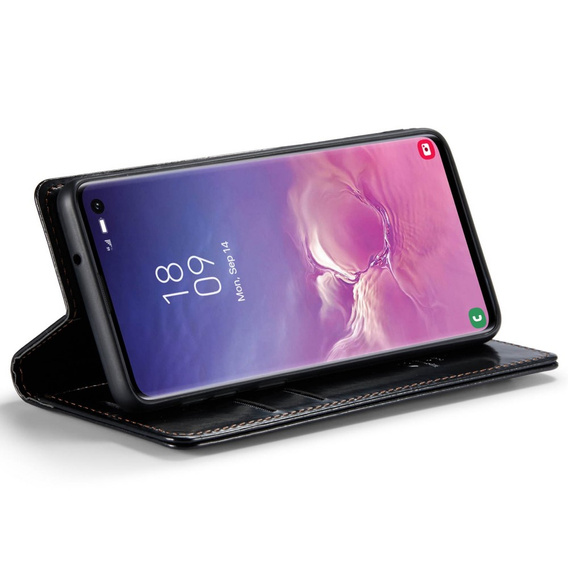 Флип-кейс CASEME для Samsung Galaxy S10+ Plus, Waxy Textured, чёрный