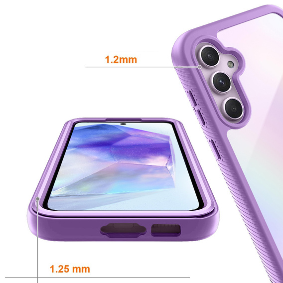 Чехол для Samsung Galaxy A55 5G, Shockproof, с пленкой, фиолетовый