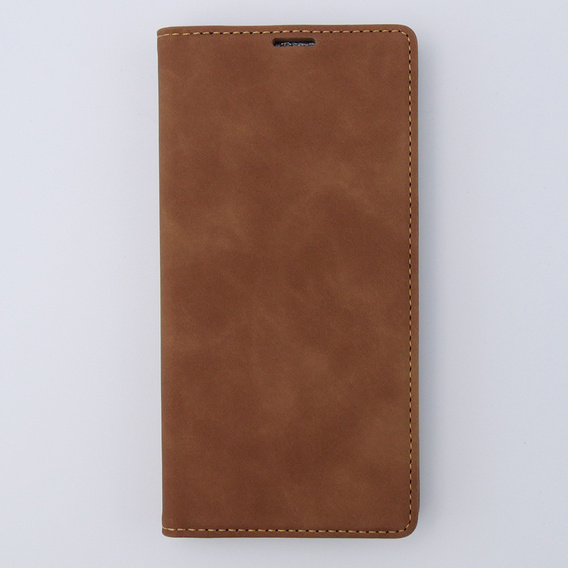 Чехол для iPhone 15 Pro, ERBORD Vintage, бумажник с клапаном, коричневый