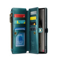 Чехол CASEME для Samsung Galaxy S25 Ultra, RFID Leather Wallet, с плечевым ремнем, зелёный