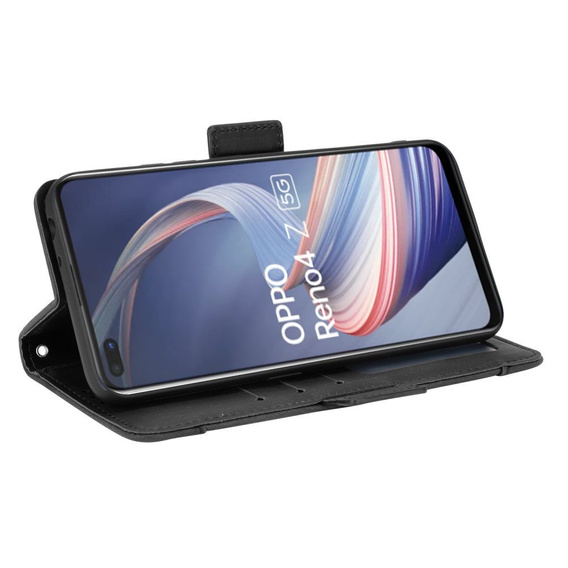 Футляр з клапаном для Oppo Reno 4 Z 5G, Card Slot, чорний