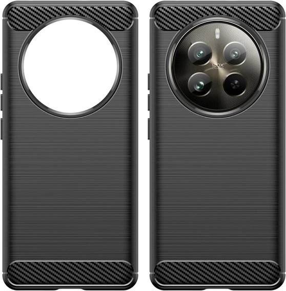 Чехол до Realme 12+ Plus 5G, Carbon, чёрный
