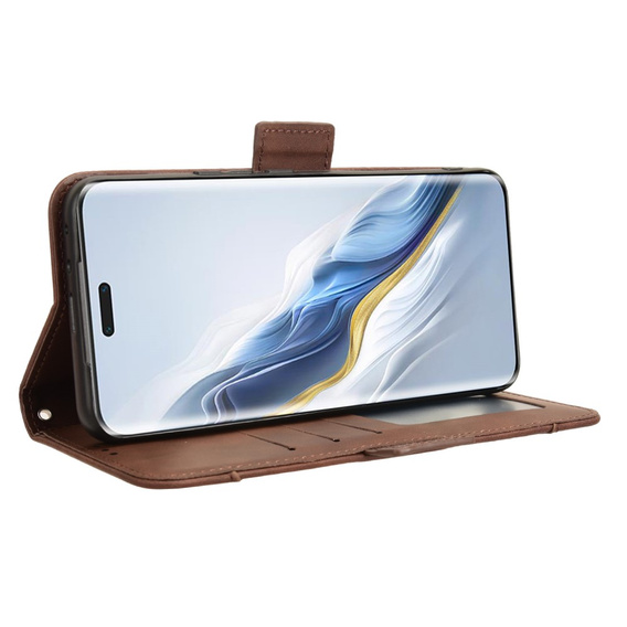 Откидной чехол для Honor Magic 6 Pro 5G, Card Slot, коричневый