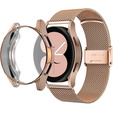 Металический браслет с чехлом для часов Samsung Galaxy Watch 4 40mm, Rose Gold