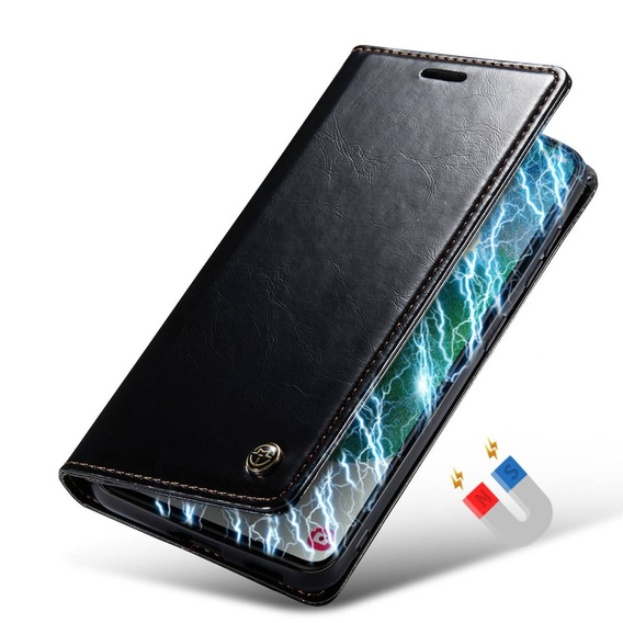 Флип-кейс CASEME для Samsung Galaxy S21 FE, Waxy Textured, чёрный