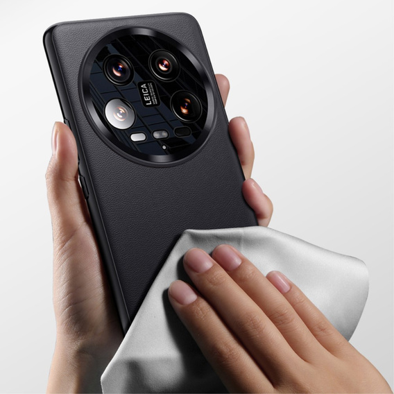 Шкіряний чохол для Xiaomi 14 Ultra, leather hybrid, чорний