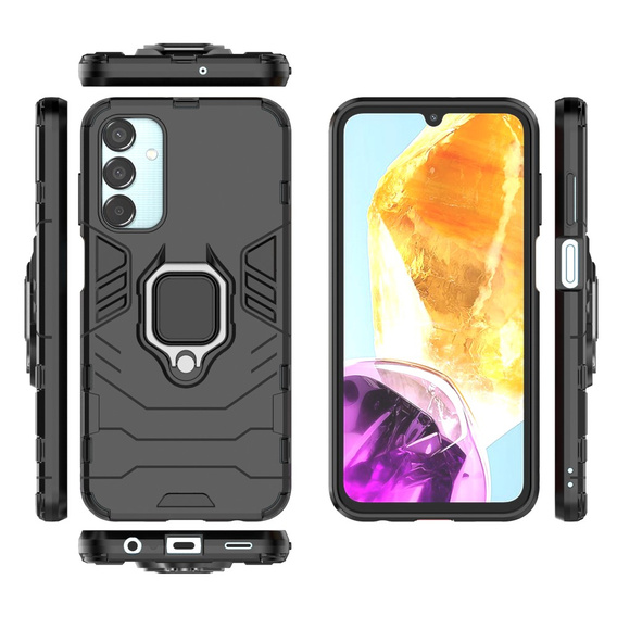 Чехол до Samsung Galaxy M15 5G, Kickstand Ring, чёрный