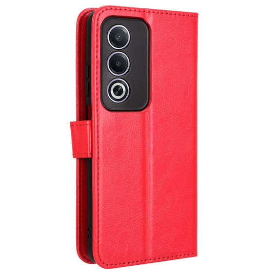 Футляр з клапаном для Oppo A80, Crazy Horse Wallet, червоний