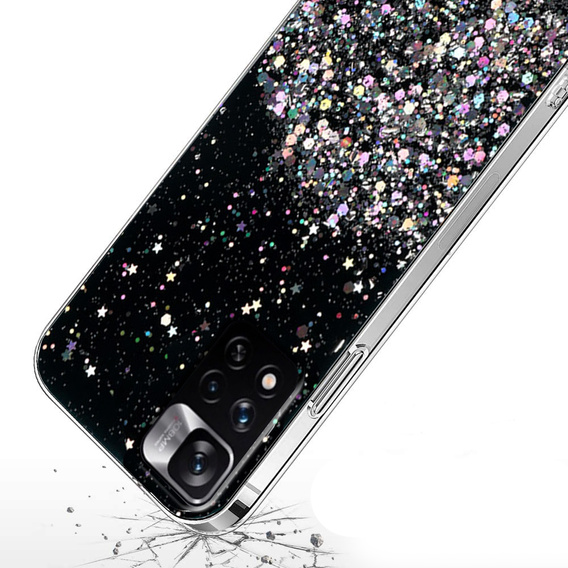 Чехол до Xiaomi Redmi Note 11 Pro 4G/5G, Glittery, чёрный