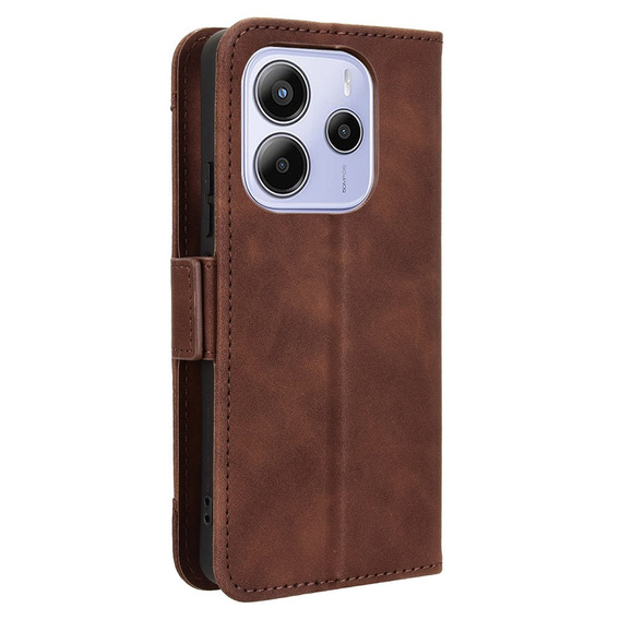 Футляр з клапаном для Xiaomi Redmi Note 14 4G, Card Slot, коричневий